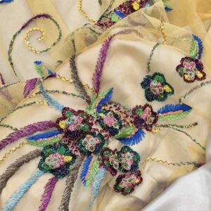 floral embroidered Turkish fabric