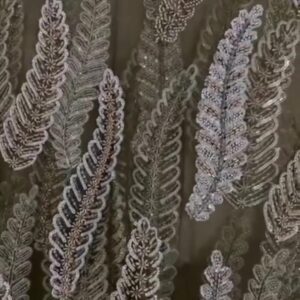Handmade luxury feather Turkish embroidery fabric